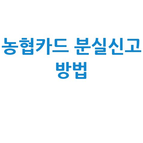 농협카드 분실신고 방법 완벽 가이드