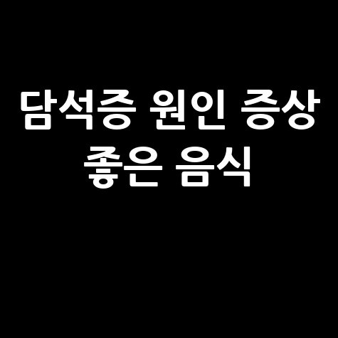 담석증 원인 증상 좋은 음식 완벽 가이드