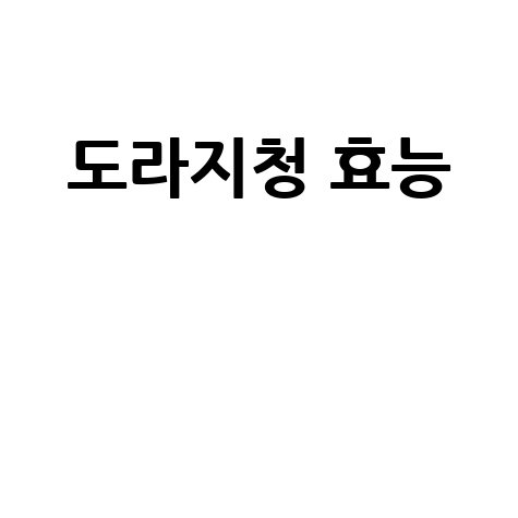 도라지청 효능과 건강 효과