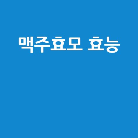 맥주효모 효능과 건강 효과 알아보기