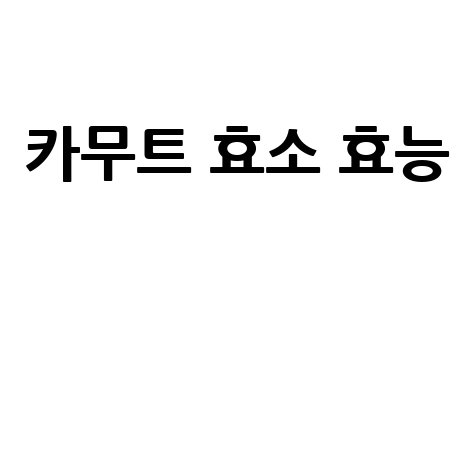 카무트 효소 효능으로 건강 챙기기