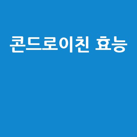 콘드로이친 효능과 효과 알아보기
