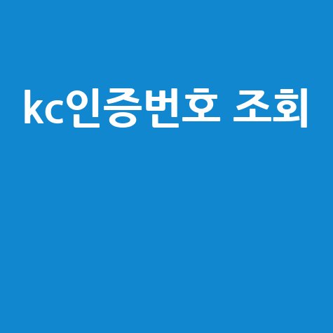 KC인증번호 조회 방법 및 확인