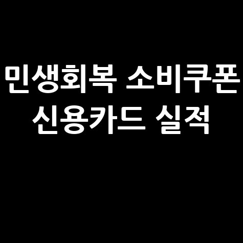 민생회복 소비쿠폰 신용카드 실적 포함 될까?