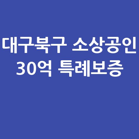 대구신보-북구청 소상공인 경영안정 자금 30억 특례보증 신청방법