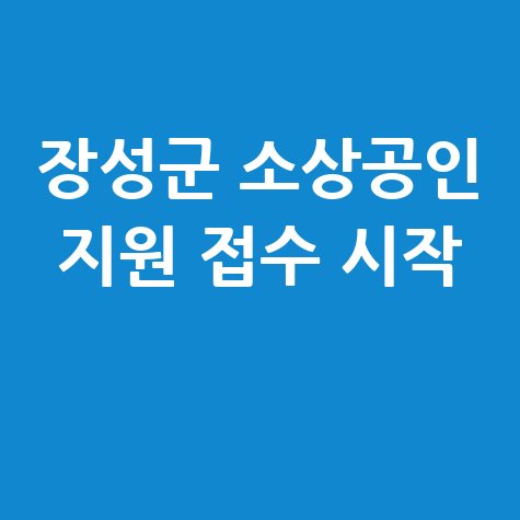 2025 장성군 하반기 소상공인지원 사업 신청방법