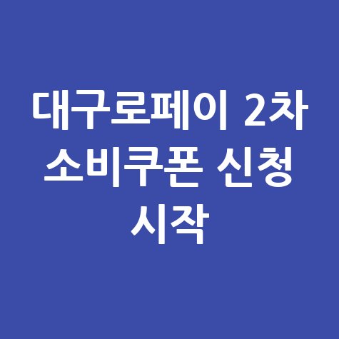 대구시 대구로페이 2차 소비쿠폰 신청 방법 자격 대상