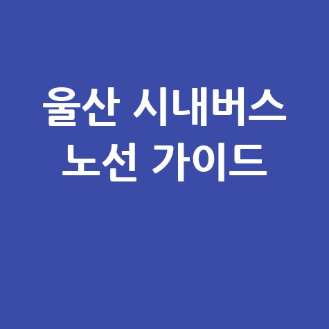 울산 시내 버스 노선 검색 최신 정보 완벽 가이드