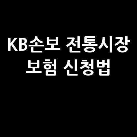 KB손보 전통시장 날씨피해 보상보험 신청방법