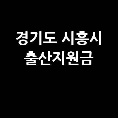 경기도 시흥시 출산지원금 신청 방법