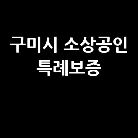 구미시 소상공인특례보증지원 신청방법 자격 대상