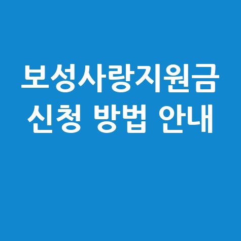 보성군, 1인당 30만 원 '보성사랑지원금' 지급 신청방법