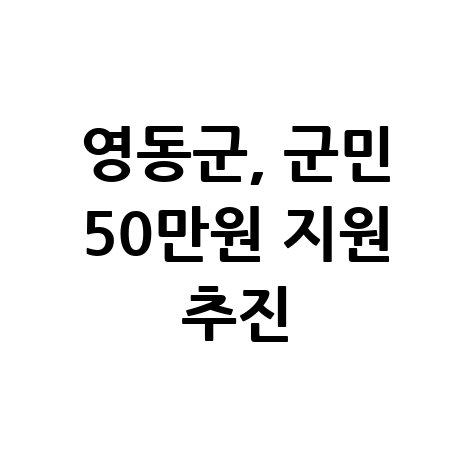 영동군, 내년 군민 1인당 50만원 '민생안정지원금' 추진