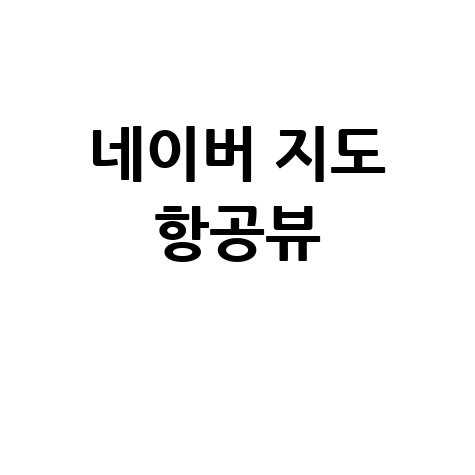네이버 지도 항공뷰 활용 꿀팁