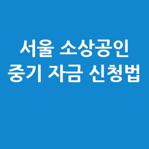 2026 서울시 소상공인 중소기업 육성 자금 신청방법 자격 대상