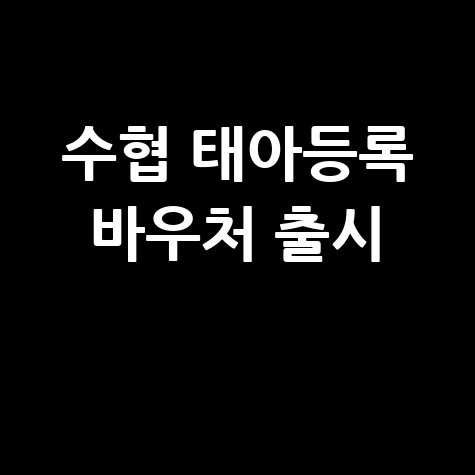 수협, 태아등록 바우처 서비스 출시 바로가기