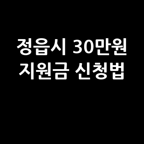 정읍시, 시민 1인당 민생회복 지원금 30만원 신청방법