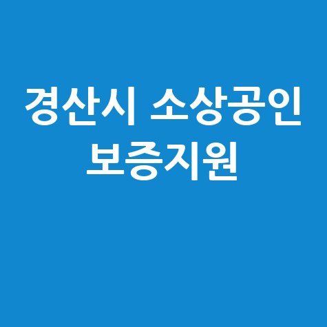 경산시, 소상공인특례 보증·이차보전 지원 신청방법 자격 대상