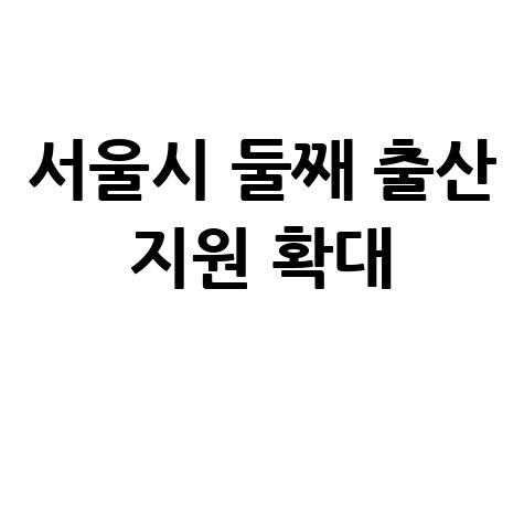 서울시, 둘째 이상 출산가정 지원 확대