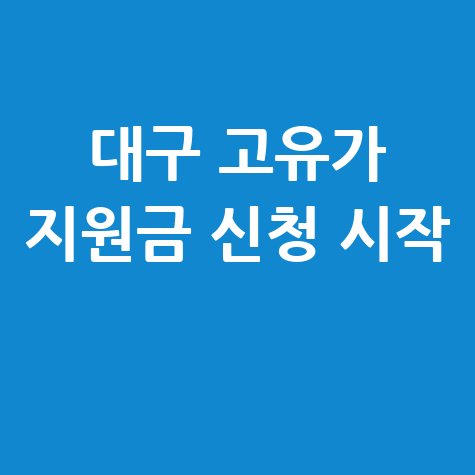대구시 고유가 피해지원금 신청 시작