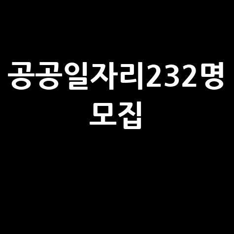 계룡시 하반기 공공일자리 232명 모집