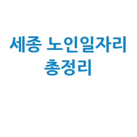 세종시 노인일자리 신청방법 자격 대상 종류 총정리