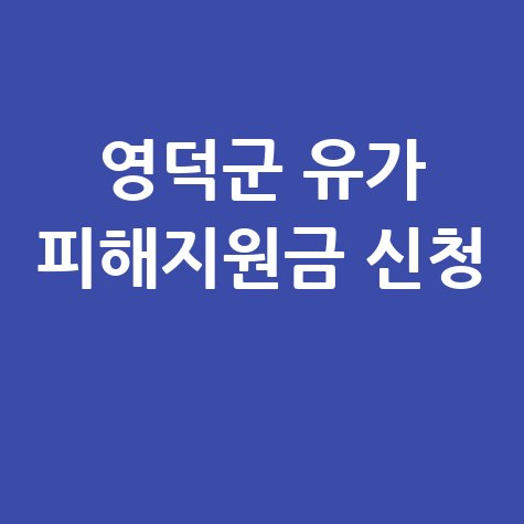 영덕군 고유가 피해지원금 2차 신청 안내